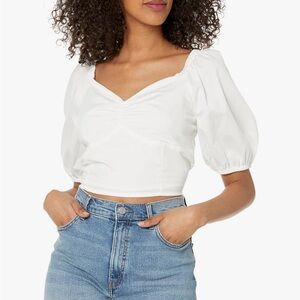 🆕  The Drop Chic White Puff Sleeve Blouse